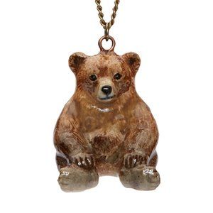 Teddy Bear Porcelain Necklace